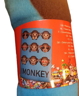 Emoji Ape fleece deken - Multicolor - 120 x 140 cm