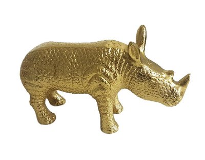 Decoratie Neushoorn - Goud - Aluminium - 17 x 5 x 10 cm