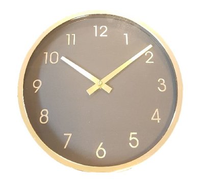 Klok LIANNE - Goud / Zwart - Ø 26.5 cm - Kunststof - Rond