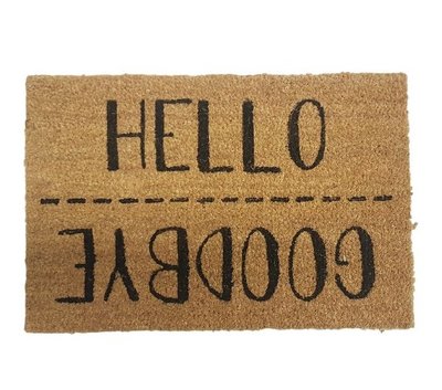 Deurmat met tekst MARGOT - ' Hello / Goodbye ' - Kokosmat - 40 x 60 cm