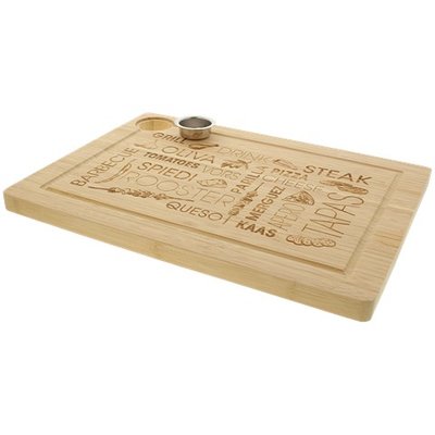 Snijplank met lekbakje ASHLEY - Bruin - Bamboe - 38 x 28 cm