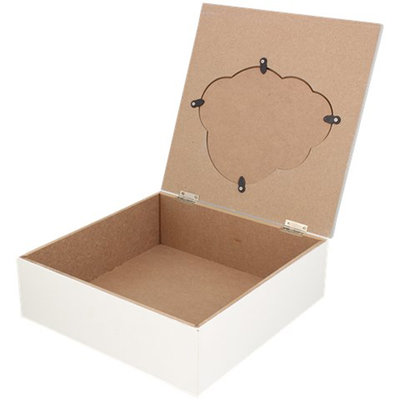 Geboortedoos MARION - Blauw / Wit - Hout - 24 x 24 x 8 cm