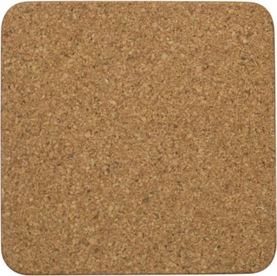 Luxe onderzetter met bloesem - Roze / Blauw - Set van 6 - MDF / Kurk