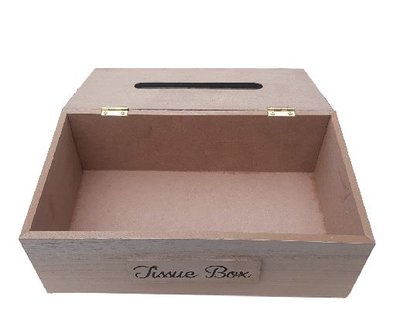 Tissuebox / Tissuehouder KELVIN - Zwart / Bruin - Hout - 25 x 14 x 9 cm