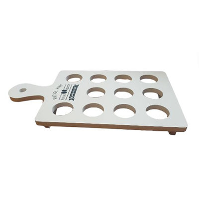 Eierhouder DORIEN - Wit - Hout - Voor 11 eieren - 30 x 17 x 3 cm
