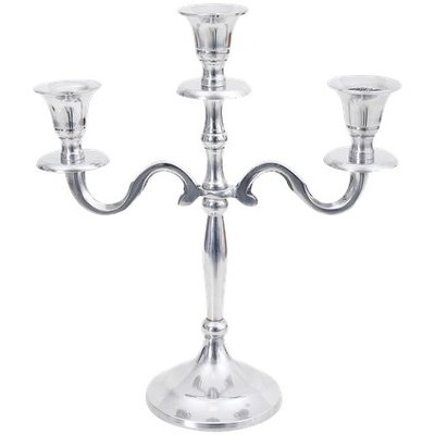 Kandelaar HERWIG - 3-Arms - Zilver - Nikkel - 22 x 9 x 25 cm