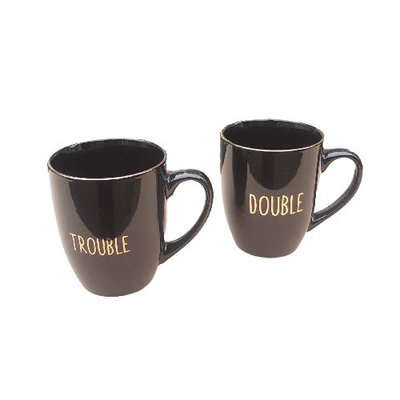 Double Trouble Beker / mokkenset - Zwart / Goud - set van 2 - Giftset