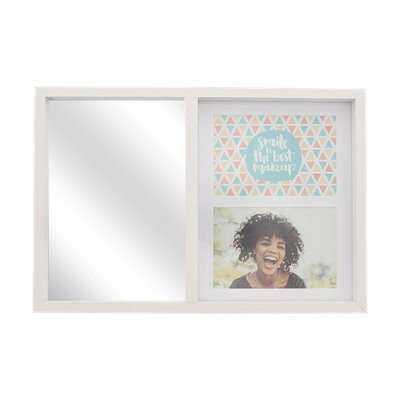 Fotolijst met spiegel JO - Wit - Hout / Glas - 38 x 26 cm