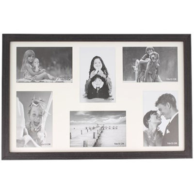 Foto collage MATHIAS - fotoframe - Zwart - 6 foto's - 47 x 31 x 4 cm