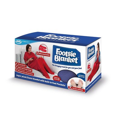 JML Footsie Blanket - Rood - fleece deken, deken met voetzakken - booties