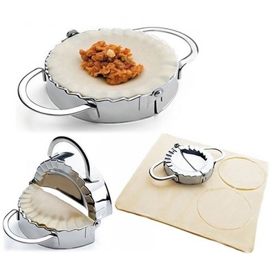 2 in 1 Ravioli Maker - Zilver - Ravioli Vorm en Deeg Uitsteker - Ø 10 cm