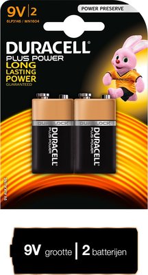 Duracell Plus Power 9V Batterijen - 2 stuks