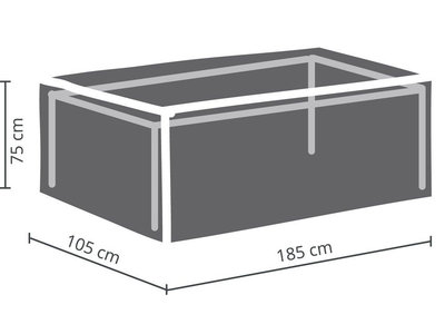 AllSeasons Covers Tuinsethoes - Antraciet - Kunststof - 185 x 105 x 75 cm