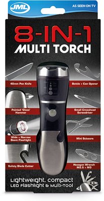 8-in-1 Multi Torch - LED-zaklamp en Multitool