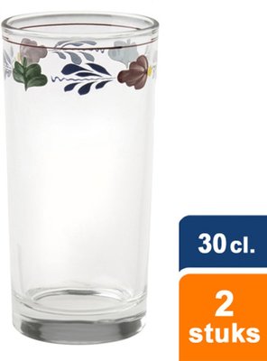 Boerenbont Longdrinkglas - Transparant - Glas - Set van 2 - 30 cl