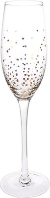 Champagneglas Sparkling dots - Transparant / Goud - Glas - Set van 6