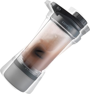 Contigo Shake & Go FIT + compartiment - Roze / Grijs - 650 ml - Kunststof
