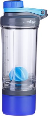 Contigo Shake & Go FIT + compartiment - Blauw / Grijs - 650 ml - Kunststof