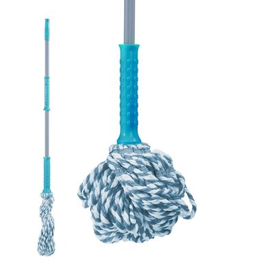 Dweilmop wringfunctie - Blauw - wringmop microvezels - vloermop - 120 cm