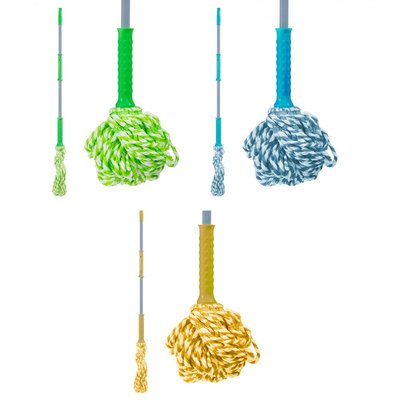 Dweilmop wringfunctie - Blauw - wringmop microvezels - vloermop - 120 cm