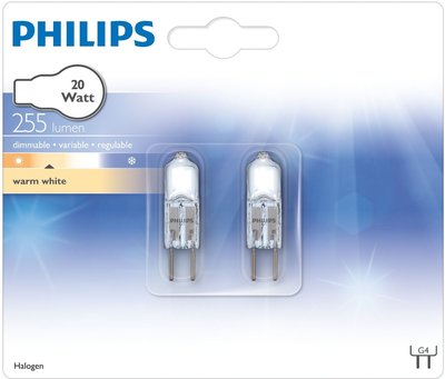 Hal-Caps 2y 20W G4 12V CL 2BL/10