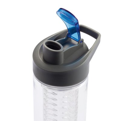 Loooqs Waterfles met infuser - Blauw - Kunststof - Ø 7.2 x h 27.5 cm - 0.8 l