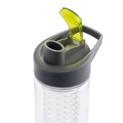 Loooqs Waterfles met infuser - Groen - Kunststof - Ø 7.2 x h 27.5 cm - 0.8 l