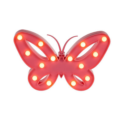 Led Vlinder Lamp - Rood - Kunststof
