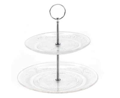 Etagere 2 lagen/ Presenteerschaal Juliana - 23x18cm