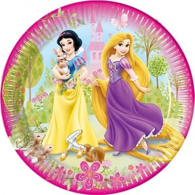 Disney Princess wegwerpborden - Ø 19,5cm - 15 stuks