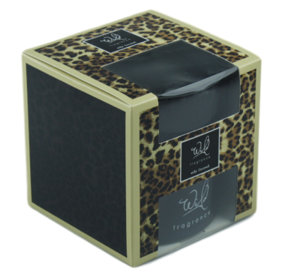 Geurkaars in glazen houder - Wild Fragance - Panter - Ø10x10cm