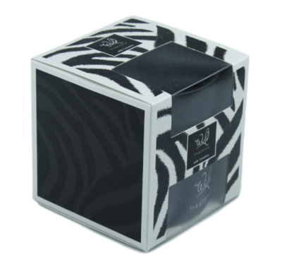 Geurkaars in glazen houder - Wild Fragance - Zebra - Ø10x10cm