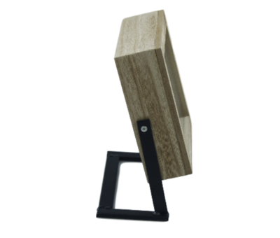 Klok - Staand - Hout/metaal - 19x17cm