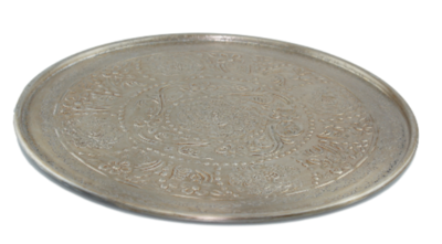 Decoratieschaal met bloemetjes motief Amalia - brons - Ø37cm