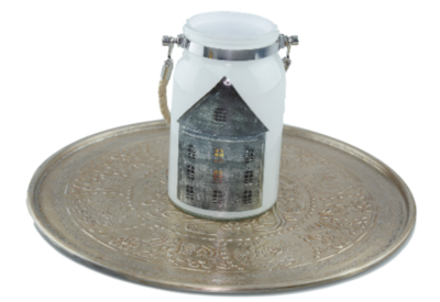 Decoratieschaal met bloemetjes motief Amalia - brons - Ø37cm