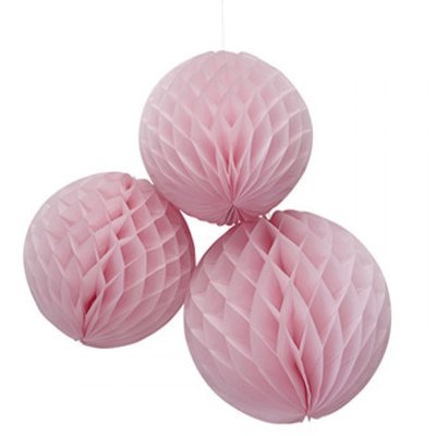Honeycomb pompom - Roze - Rond - 15 cm