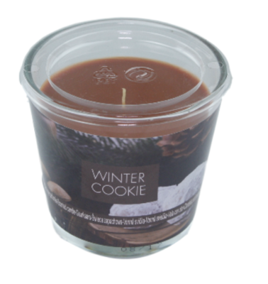 Geurkaars - Winter Cookie - Bruin- Ø9x8cm