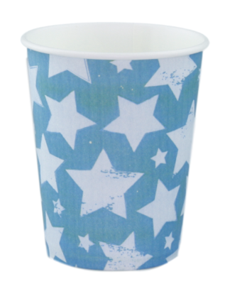 Kartonnen beker met ster - Set van 10 - Blauw/Grijs
