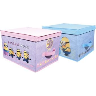 Minions opbergdoos - speelgoeddoos- opklapbare box – Roze - 30x40x25