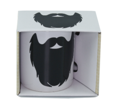 Mok - Wit / Zwart - Baard