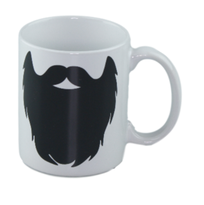 Mok - Wit / Zwart - Baard