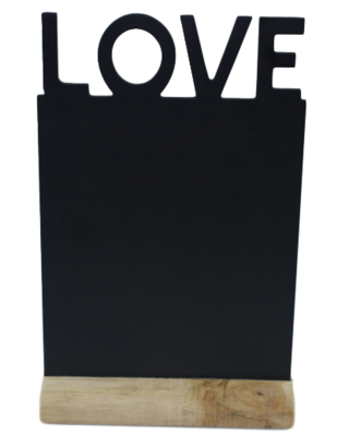 Decoratie Krijtbord op standaard Cadence - LOVE - Zwart - Hout - 32x20 cm
