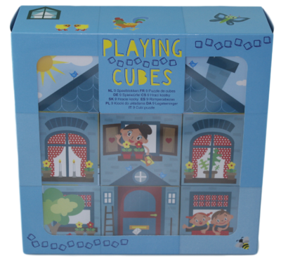 Speelblokken - 9 stuks - 6 verschillende puzzels