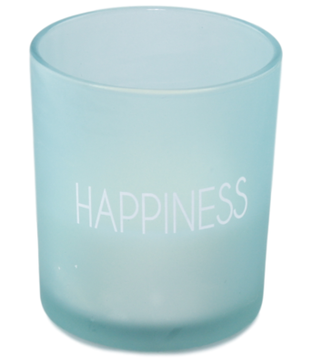 Kaars in glas Happiness - Ø8.5x10cm