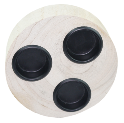 Theelichthouder voor 3 theelichtjes Martina - Hout - Rond - Ø14.5x4cm