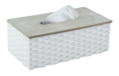 Tissuebox / Tissuehouder Lindsay - Wit - Hout - 25x14x9,5cm