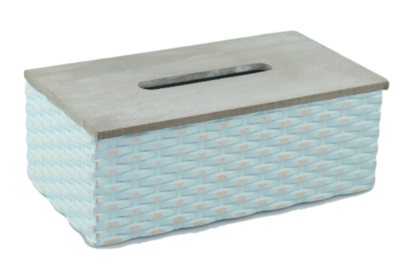 Tissuebox / Tissuehouder LINDSAY - Blauw - Hout - 25x14x9,5cm