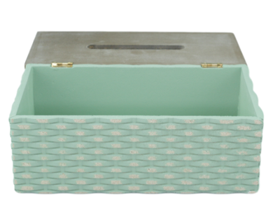 Tissuebox / Tissuehouder LINDSAY - Groen - Hout - 25x14x9,5cm