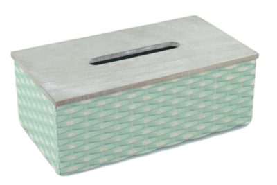 Tissuebox / Tissuehouder LINDSAY - Groen - Hout - 25x14x9,5cm