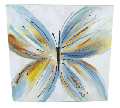 Schilderij Vlinder - handgeschilderd - 38x38cm